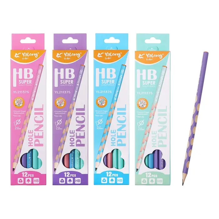 Карандаш чернографитный НВ , Пастель, корпус треугольный МИКС