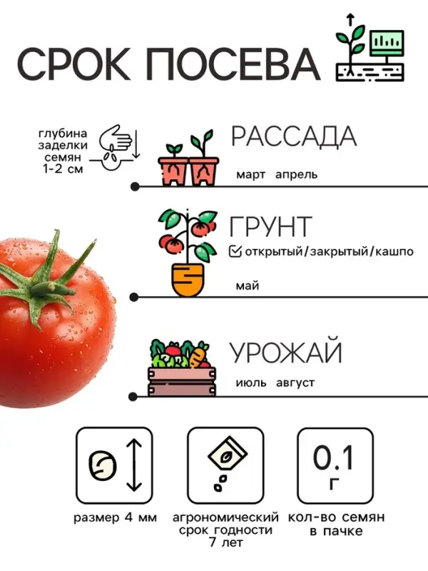 Семена Томат "Ляна", 0,1 г