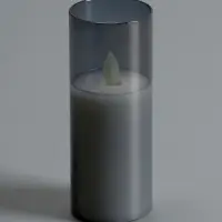 Светодиодная свеча "Серебристая" 14х5.5 см, AAx2 (не в компл.), Т/БЕЛЫЙ