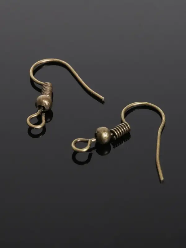 Швензы для сережек-крючки с бусиной (набор 5 пар), бронз