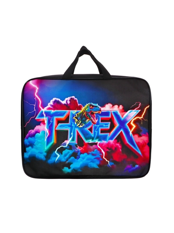 Папка с ручками текстильная А4, 360&times;245&times;70 мм, Calligrata TOP &laquo;Динозавр&raquo;