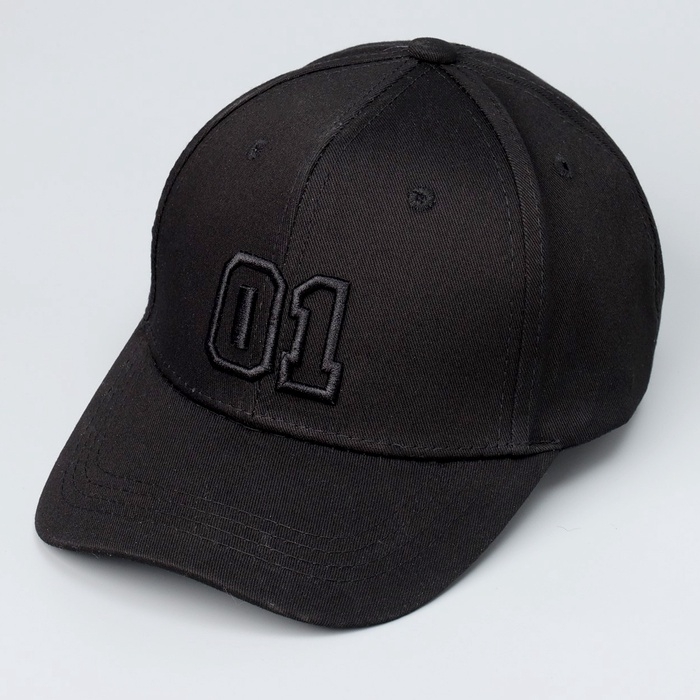 Кепка детская для мальчика &laquo;01&raquo;, цвет чёрный, р-р 52-54, 5-7 лет