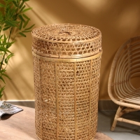 Корзина плетёная "Баскет" бамбук 40х40х60 см, светлая