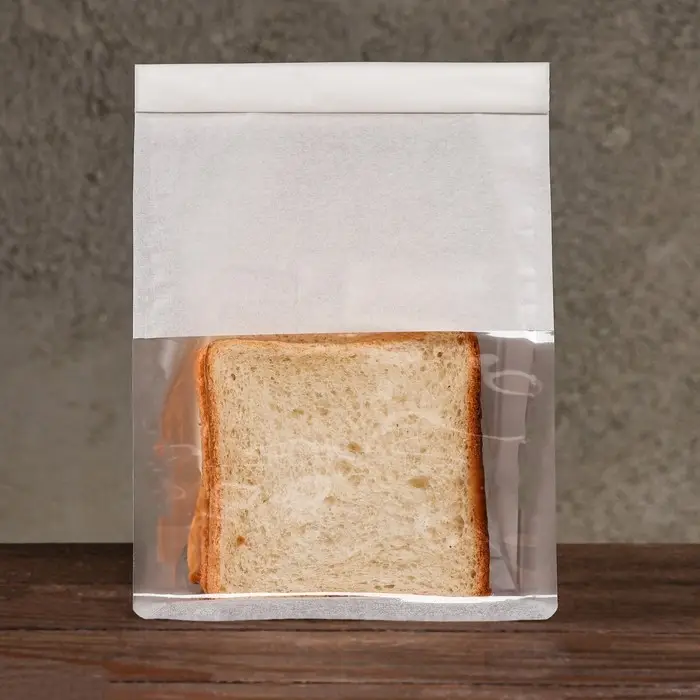 Пакет бумажный, с окном, прямоугольное дно, белый, 16&times;13&times;26 см