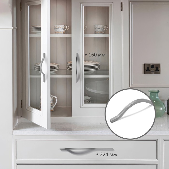 Ручка-скоба CAPPIO RSC040, м/о 160 мм, цвет графит, 4 шт.