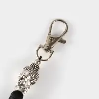 Брелок-кисточка "Будда" 17 см, цв. чёрный, серебристый