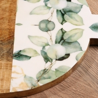 Доска разделочная круглая "Листья" дерево манго 36х28 см