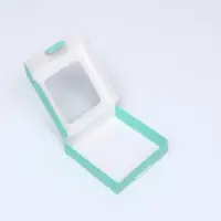 Коробка самосборная с окном, мятная, 13&times;13&times;3 см