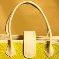 Сумка плетёная на застёжке из пандана, 35&times;12&times;40 см, жёлтая