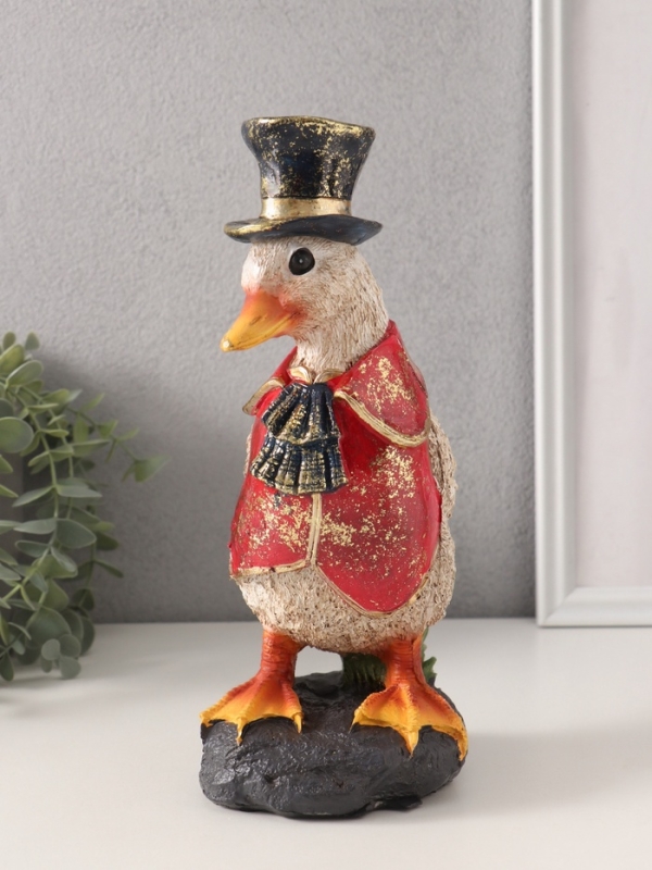 Сувенир полистоун "Синьор гусь" 10,5х14х25 см