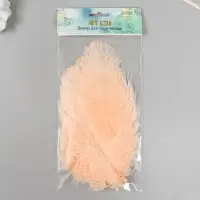 Перо декоративное страуса "Шампанское" h=15-20 см