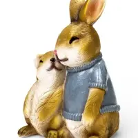 Садовая фигура 23 х 18 х 12 см  "Заяц с дочкой"