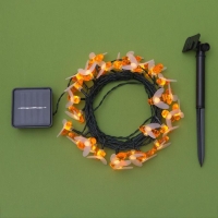 Гирлянда &laquo;Нить&raquo; 4.5 м с насадками &laquo;Пчёлки&raquo;, IP44, тёмная нить, 30 LED, свечение тёплое белое, 2 режима, солнечная батарея