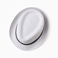 Шляпа мужская MINAKU "Плетеная", размер 58, цвет белый