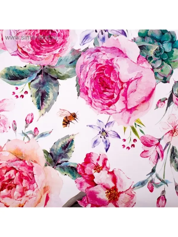 Бумага упаковочная глянцевая &laquo;Летние цветы&raquo;, 70&times;100 см