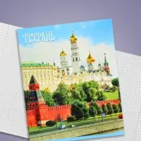 Тетрадь 48 листов в клетку Calligrata &laquo;Россия&raquo;, серые листы, МИКС