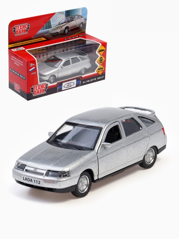 Машина металлическая &laquo;ВАЗ-2112&raquo;, открываются двери, багажник, инерция, 12 см, серебристый