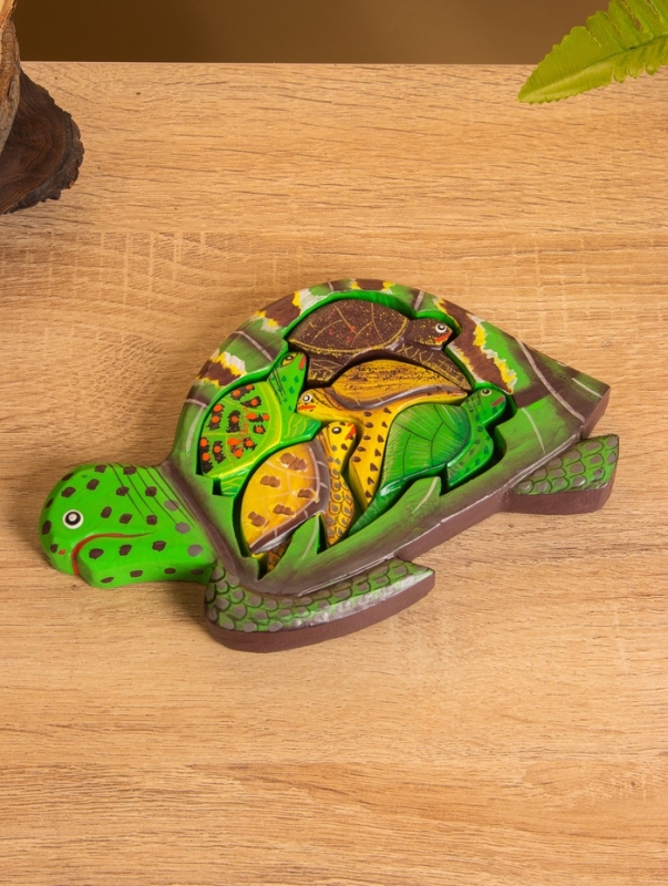 Сувенир пазл дерево "Семейство черепах" МИКС, 19х11х2 см