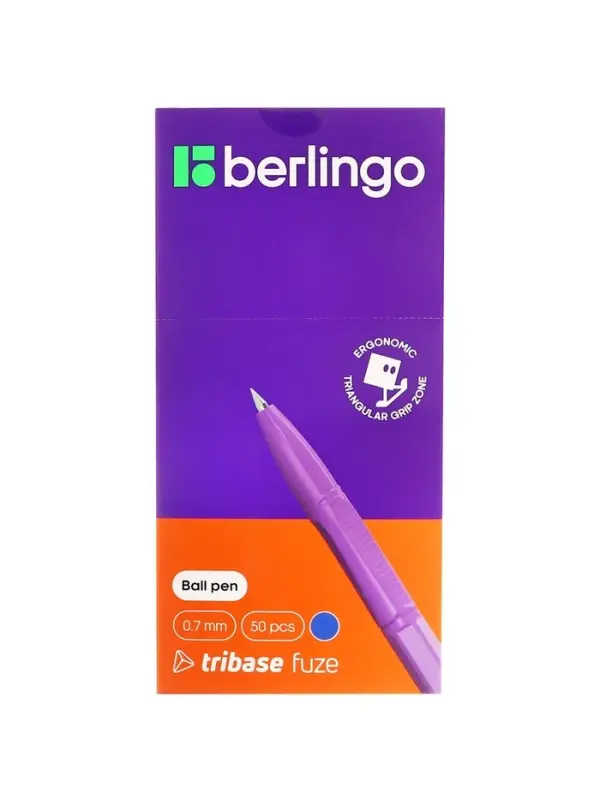 Ручка шариковая Berlingo Tribase Fuze, узел 0.7 мм, чернила синие, МИКС