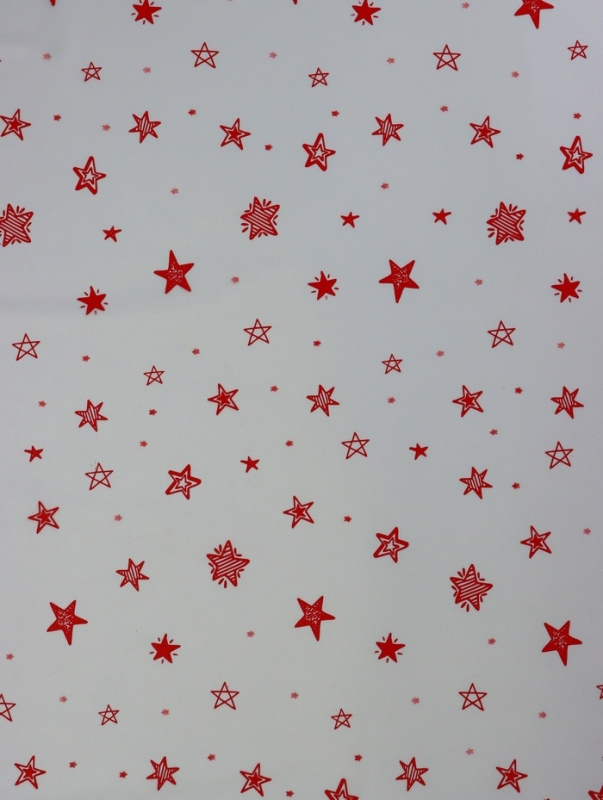 Пленка для цветов матовая, "Звездочки", красный, 0,6х9м &plusmn;5%
