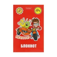Блокнот А7, 48 листов, в клетку, на склейке, "Влад А4", обложка мелованная бумага, ламинация, трёхцветный блок, блок 60 г/м&sup2;, 5В МИКС