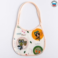 Нагрудник для кормления/слюнявчик непромокаемый из нетканого полотка с ПВХ покрытием, &laquo;Совы&raquo;, цвет МИКС