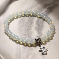 Браслет с подвеской МИКС шар №6 &laquo;Лунный камень&raquo; матовый