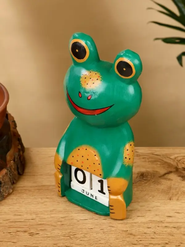 Календарь настольный &laquo;Лягушка&raquo;, 10&times;6.5&times;21 см, дерево, зелёный