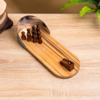 Настольная игра "Мини боулинг" 30х11х6 см, манговое дерево, алюминий