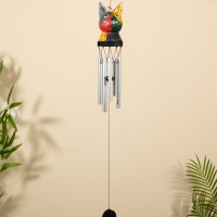 Музыка ветра "Кот" дерево, алюминий 8х8х80 см, МИКС