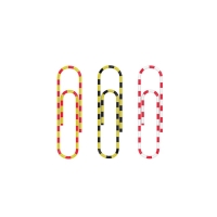 Скрепки канцелярские 28 мм, цветные, 200 штук Erich Krause "Зебра", с виниловым покрытием, пластиковый бокс