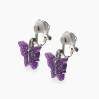 Серьги клипсы детские Выбражулька &laquo;Блеск бабочки&raquo;, фиолетовые