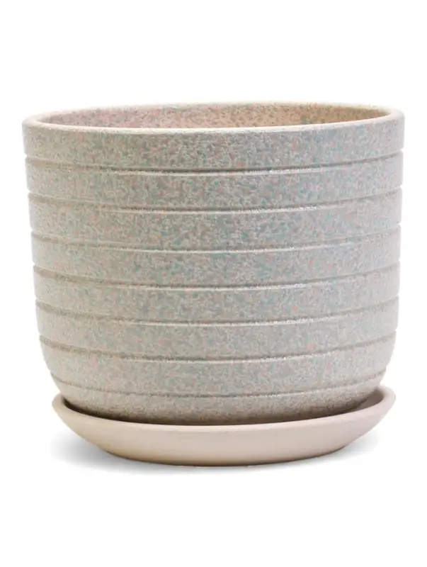 Горшок цветочный  с поддоном 1,6 л, белый керамика "Пряности" (М)