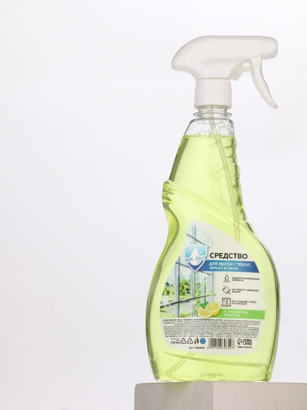 Mr.Быт Средство для мытья стёкол, зеркал и окон, 750 мл, аромат лимон