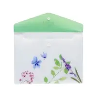 Папка-конверт А5 Hatber "NATURAL BLUE FLOWERS", на кнопке, пластик 180мкм, текстур с печат