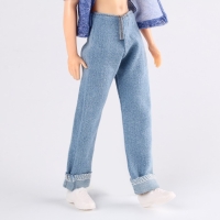 Джинсы для кукол мужчин, длина &mdash; 18 см, цвет голубой