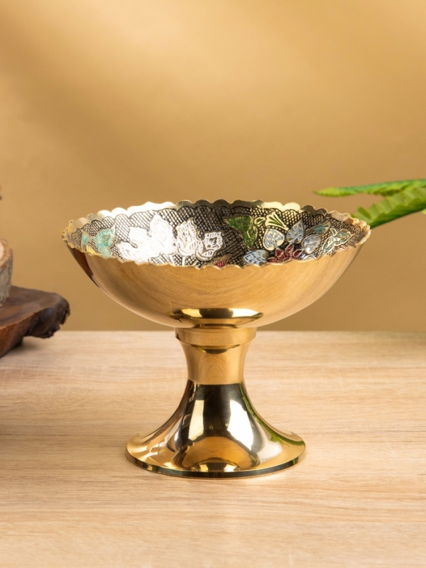 Креманка "Разноцветье" латунь 14х14х10,5 см