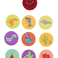 Штампер с наклейками, динозавр