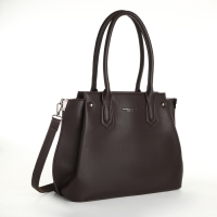 Сумка женская тоут, на молнии, цвет тёмно-коричневый