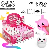 Антистресс сквиш мялка &laquo;Возьми зайку в свои руки&raquo;, с пастой, цвета МИКС, в шоубоксе
