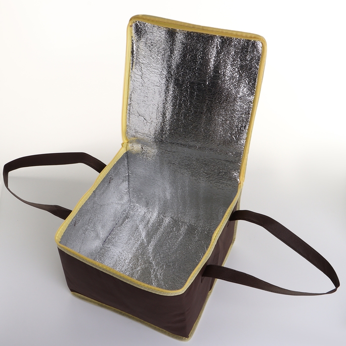 Термосумка на молнии, объём 6,4 л, цвет коричневый