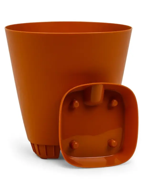 Кашпо с прикорневым поливом 2 л  D-14,5см, H-15см карамель "Гранд"