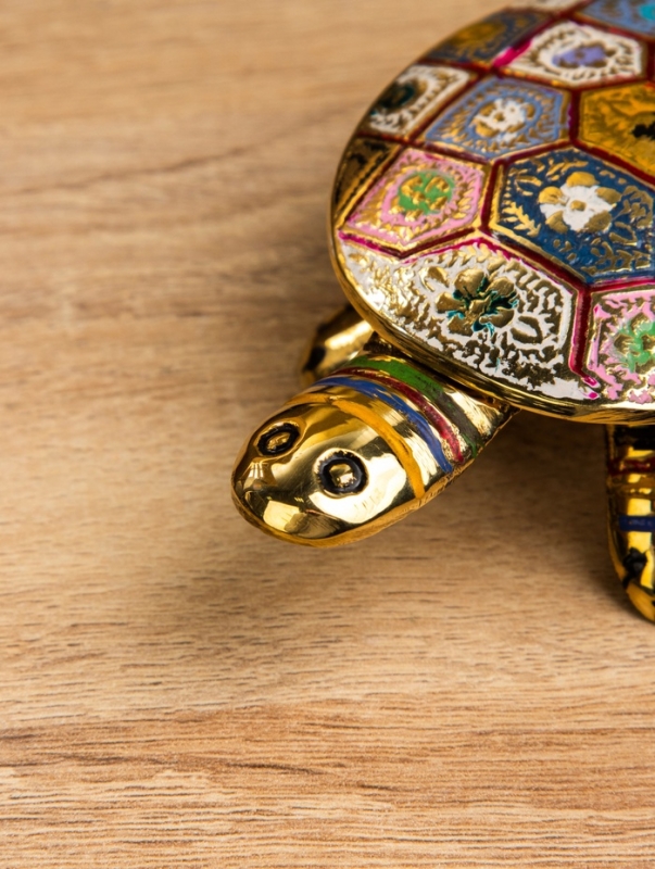 Сувенир-шкатулка "Черепаха с узором" латунь 10х6х3 см