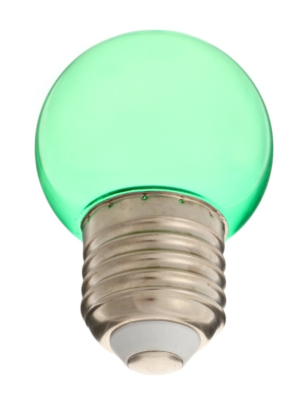 Лампа светодиодная, G45, Е27, 1.5 Вт, для белт-лайта, прозрачная, зеленая, набор 10 шт Лампа светодиодная, G45, Е27, 1.5 Вт, для белт-лайта, прозрачная, зеленая, набор 10 шт