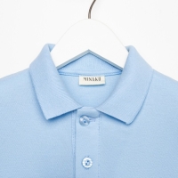Футболка детская поло MINAKU: Basic line цвет голубой, рост 116
