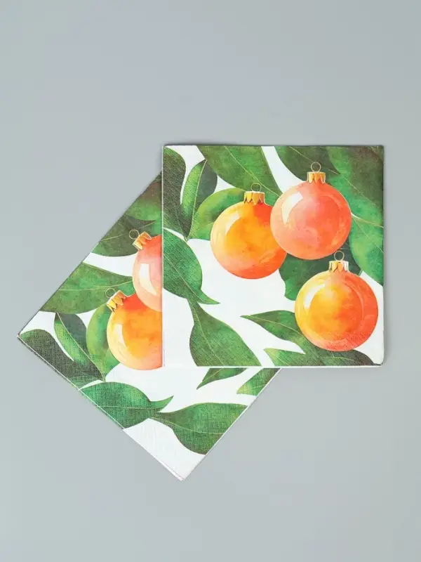 Салфетки бумажные трёхслойные &laquo;Апельсиновые шары&raquo;, 33х33, 20 шт