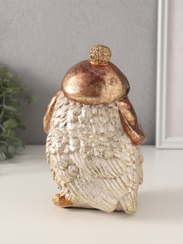 Сувенир полистоун "Сова в шапке-ушанке" 10,5х12х18 см