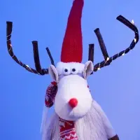 Фигура текстиль &laquo;Новогодний лосик&raquo; 58 см, 10 LED, от батареек CR2032&times;1, свечение тёплое белое