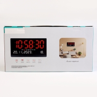 Часы электронные настенные, календарь термометр, 47.5 х 25.3 см, красные цифры 10.8 х 5.3 см 10766 Часы электронные настенные, календарь термометр, 47.5 х 25.3 см, красные цифры 10.8 х 5.3 см 10766