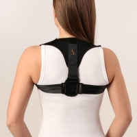 Массажёр - фиксатор для осанки, на липучках, размер универсальный, цвет чёрный